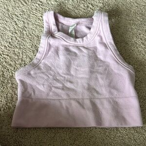ALO Yoga Light Pink Ribbed Sports Bra